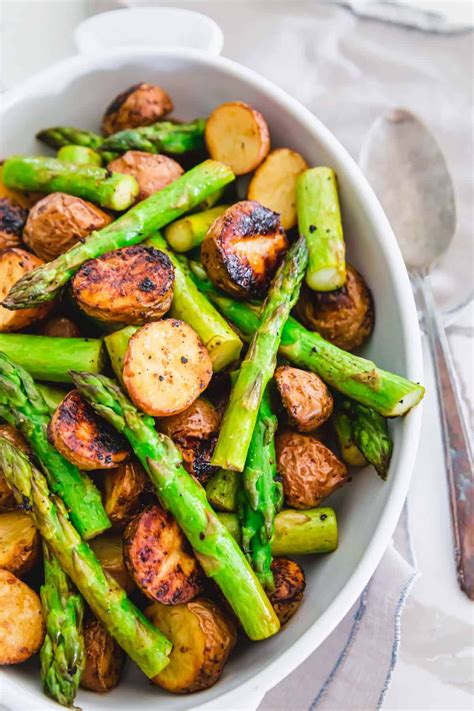 easy side dish  oven roasted potatoes  asparagus