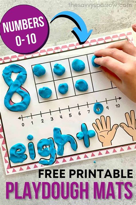 Free Printable Playdough Mats For Kids Numbers 0 10