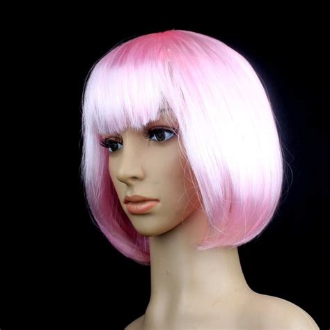 Pinkish Bobo Cosplay Hair Short Straight Hair Short Hair Wigs Short Bob Wigs