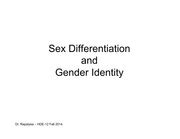 Lecture Gender Identity Sex Differentiation And Gender Identity Dr Rapalyea Hde Fall