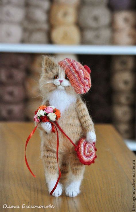 Купить ВЕСЕННЯЯ кошечка вязаная - кот, котик, игрушка кот, Игрушка ...