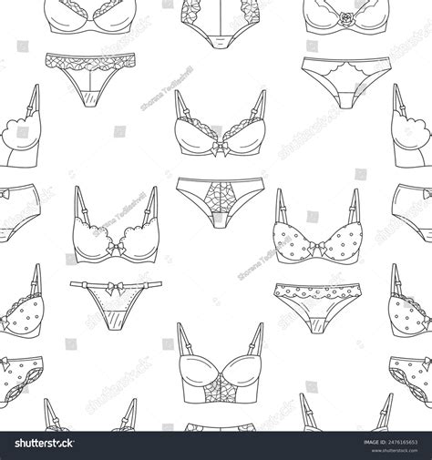 Fashionable Female Lingerie Collection Vector Seamless Stock Vector Royalty Free