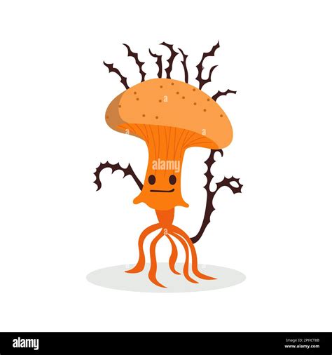 Cute Mushroom Cartoon Fungus Cordyceps Mushroom Spread Concept