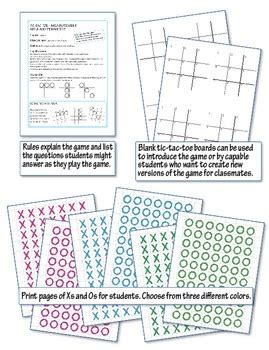 Geometry Tic Tac Toe Shapes Edges And Vertices Freebie By Simply