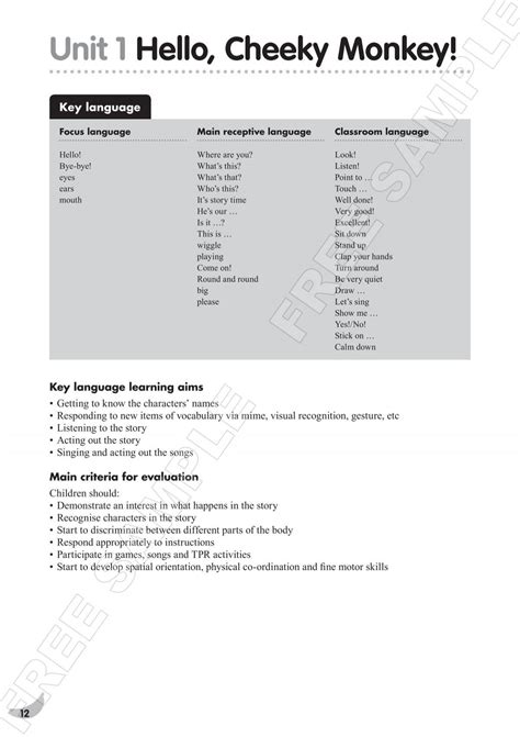 Unit 1 Hello, Cheeky Monkey! - Macmillan