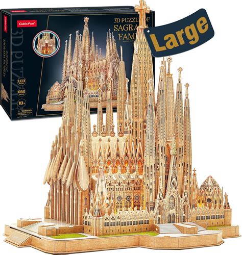 Cubicfun Puzzle D Grande Sagrada Fam Lia Con Led Puzzle Artigianato