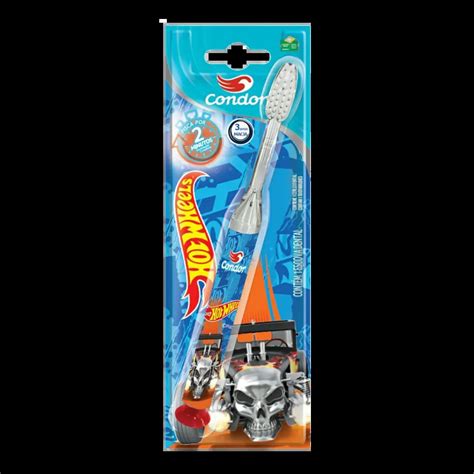 Escova De Dentes Infantil Condor Hot Wheels Luz De Led E Ventosa Jn Fraldas