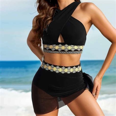 Jacenvly Cover Up Piece Bikini Sets For Women Clearance Comfortable Swimsuit Casual Women S
