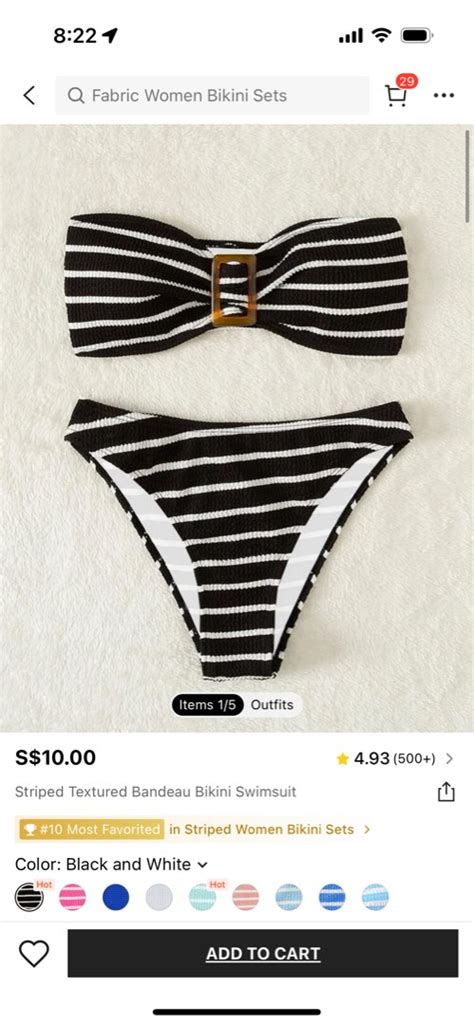 Bikini Set Black White Stripes Women S Fashion Swimwear Bikinis Swimsuits On Carousell