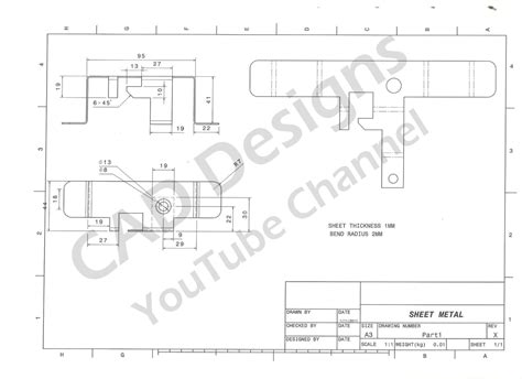 Solidworks Sheetmetal Practice Design With Drawing Sheet CAD Designs