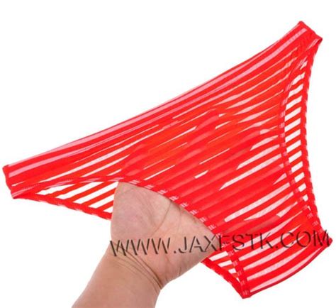 Men S See Through Striped Mesh Briefs Underwear Flat Front Underpants Spun Yarn Bikini Briefs