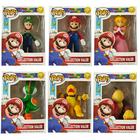 Pop Super Mario Bros Figure Princess Peach Bowser Luigi Yoshi Donkey