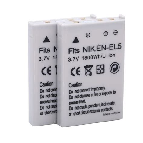 Batería de cámara ENEL5 EN EL5 2 unids lote 1800mAh para NIKON