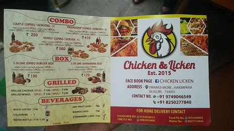 Menu At Chicken Licken Siliguri
