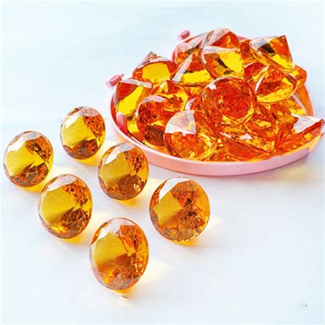 Gerich 100 Pcs Acrylic Transparent Crystal Gem Stone Faux Diamond 20MM