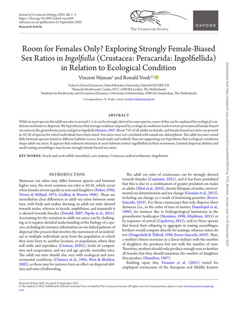 PDF Room For Females Only Exploring Strongly Female Biased Sex