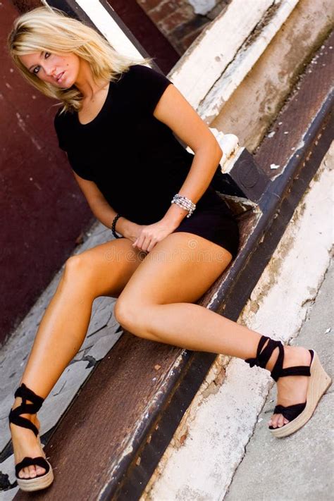 Blonde Fashion Model Stock Image Image Of Casual Seductive 3809487