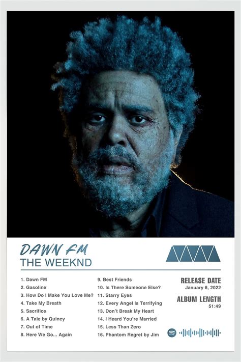 The Weeknd Poster Dawn Fm Album Poster The Weeknd Etsy The Weeknd