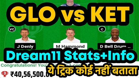 Glo Vs Ket Dream11 Glo Vs Ket Dream11 Prediction Gloucestershire Vs