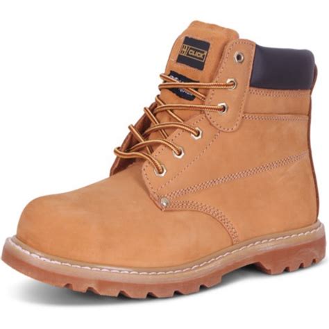 Click Builder Boots Honey Nubuck Safety Work Boots Sbp Goodyear Welted Glovesnstuff