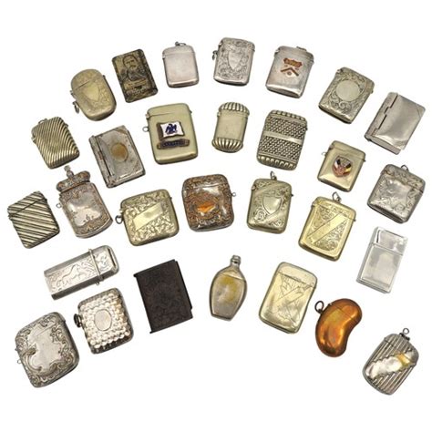 A Collection Of Twenty Nine Vesta Cases Early Th Century Including