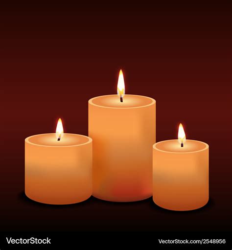 Three Candles Royalty Free Vector Image Vectorstock