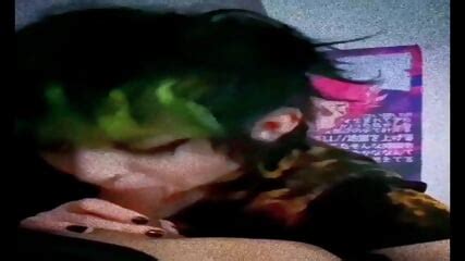 Amateur Green Hair Goth Sucking Cock