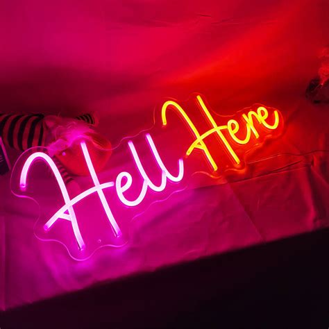 Halloween Led Neon Hell Here Hell Entrance Sign Horror Atmosphere Ligh