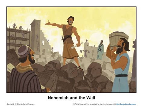 Nehemiah And The Wall Story Illustration