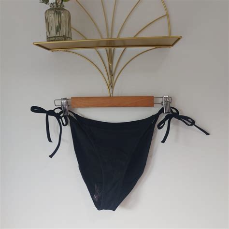 Juicy Couture Black Tie Side Bikini Bottoms Size Depop