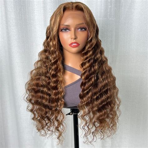 Honey Blonde Highlight Piano Deep Wave X Lace Front Wig