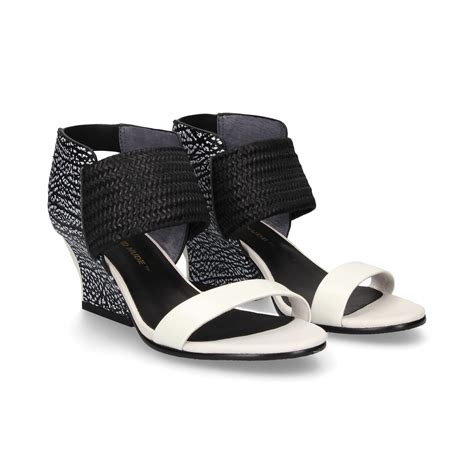 UNITED NUDE Sandalias con tacón de Mujer RAIKO BLANCO NEGRO