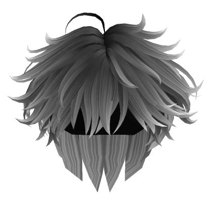 Messy Anime Hair In Black White Roblox