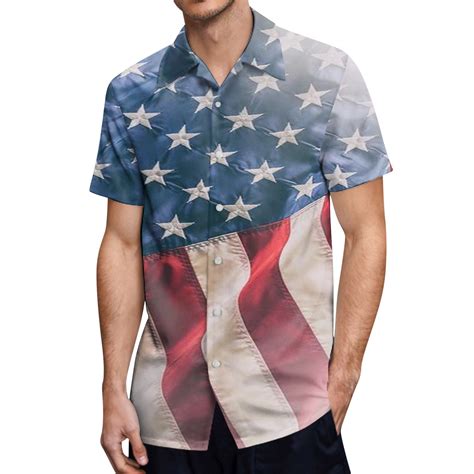 Yuhaotin Patriotic Thermal Shirts For Men Mens Fashion Leisure Flag 3d