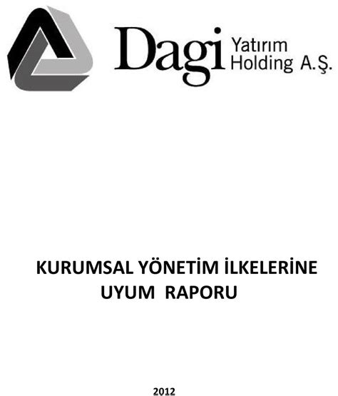 KURUMSAL YÖNETİM İLKELERİNE UYUM RAPORU PDF Ücretsiz indirin