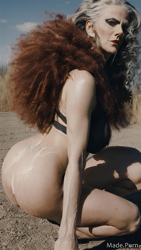 Porn Image Of Woman Bukkake Goth Wild Afro Caucasian Long Hair Post Apocalyptic Created By AI