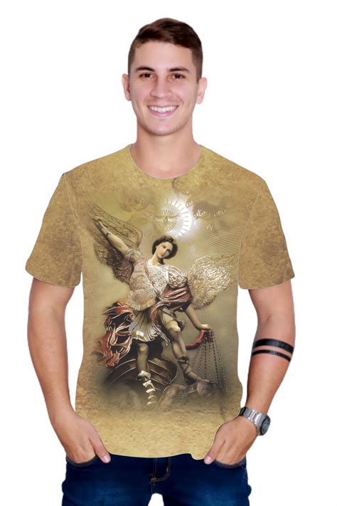 Camiseta Religiosa Cat Lica Arcanjo S O Miguel Ctt Camiseta