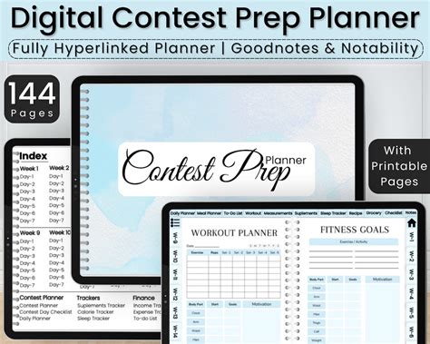 16 Week Bikini Competition Digital Planner Bodybuilding Figure Physique Wellness Fitness