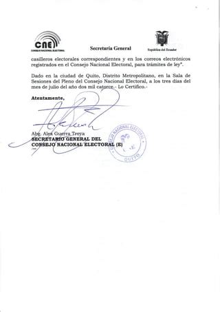 Oficio No 001294 Cne Cancela Registro Organizaciones Politicas PDF