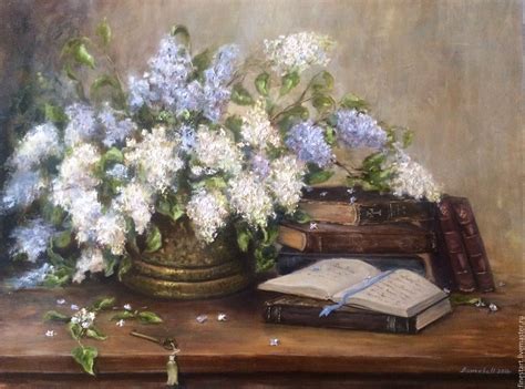 Картина маслом Сирень в бронзовой вазе – заказать на Ярмарке Мастеров ...