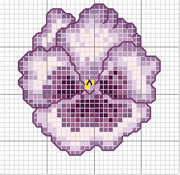 Schema Punto Croce Viola Violetta Cross Stitch Flowers Cross Stitch