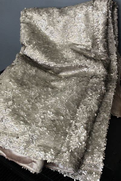 Luxury Sequin And Velvet Bedspread Throw Pale Gold Throws By