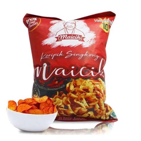 Indonesian Spicy Hot Chili Cassava Taro Chips Maicih Authentic Bandung