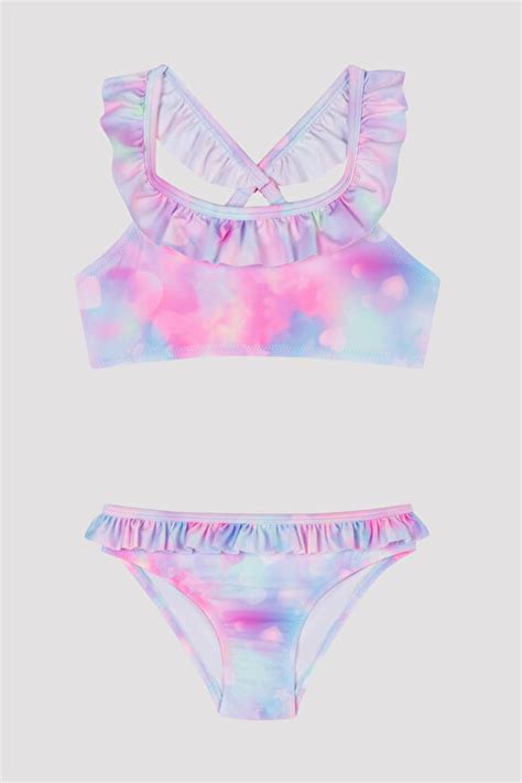 Kız Çocuk Parlak Deniz Kızı Bikini Takımı PLJTP2J423IY MIX Çok Renkli Penti
