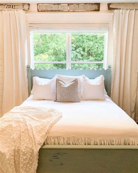 Modern Bed In Front Of Window With Neutral Bedding Soul And Lane