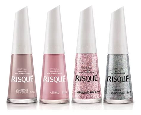 Kit Esmalte Risque Nude Lagrima Venus Astral Glitter Mercadolivre