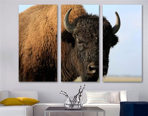 Bison Closeup Canvas Print Wall Art Buffalo Print Animal Art Wildlife