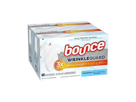 Bounce Wrinkleguard Mega Dryer Sheets Fabric Softener And Wrinkle