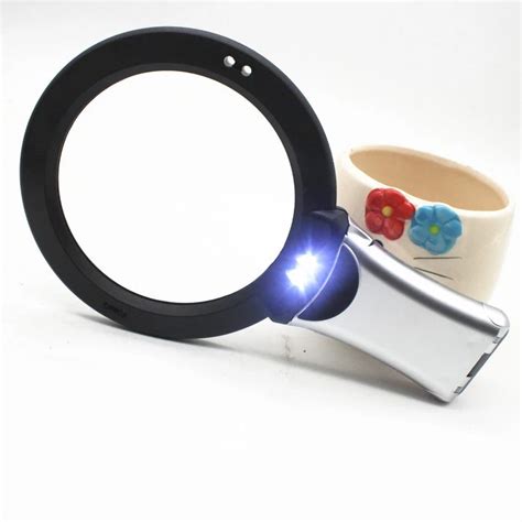 2 5X 8X Large LED Illuminated Magnifying Glass Handhold Desktop Dual