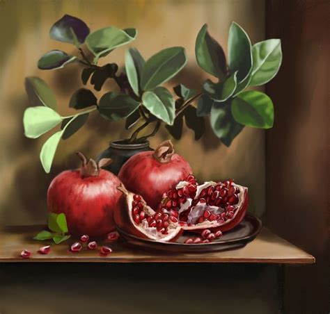 Pin By Nuray Albayrak On Ya L Boya Tablolar Pomegranate Art Fruit